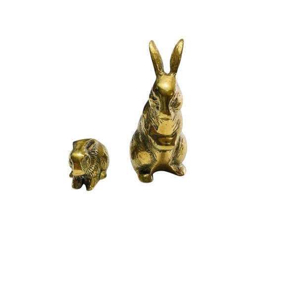VTG BRASS Bunnies set of 2. - Picture 6 of 12